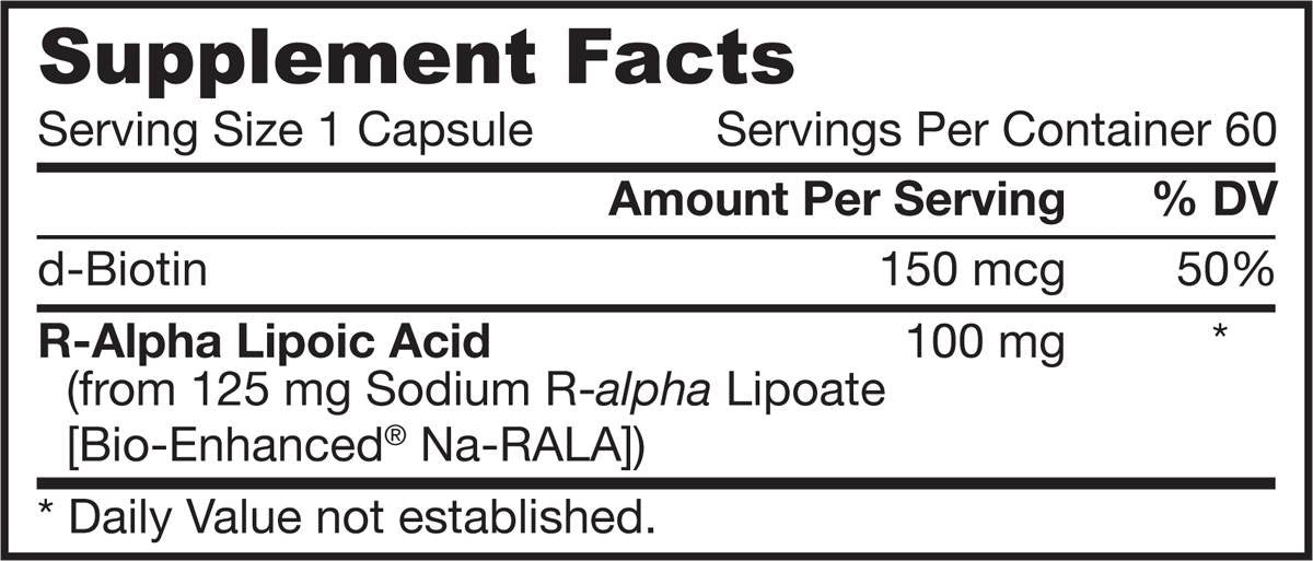 R -Alpha Liponsäure + Biotin - 60 Kapseln
