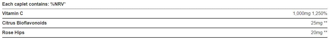 Vitamin C 1000 mg / mit Rose- und Bioflavonoiden - 100 Caplets