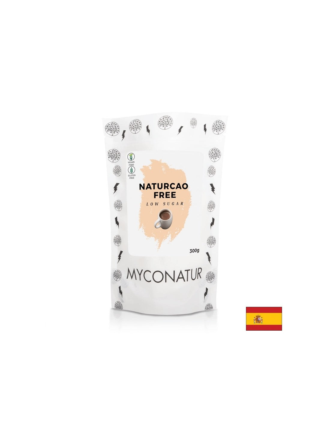 Kakao mit Bio -Süßungsmitteln, 300 g Pulver