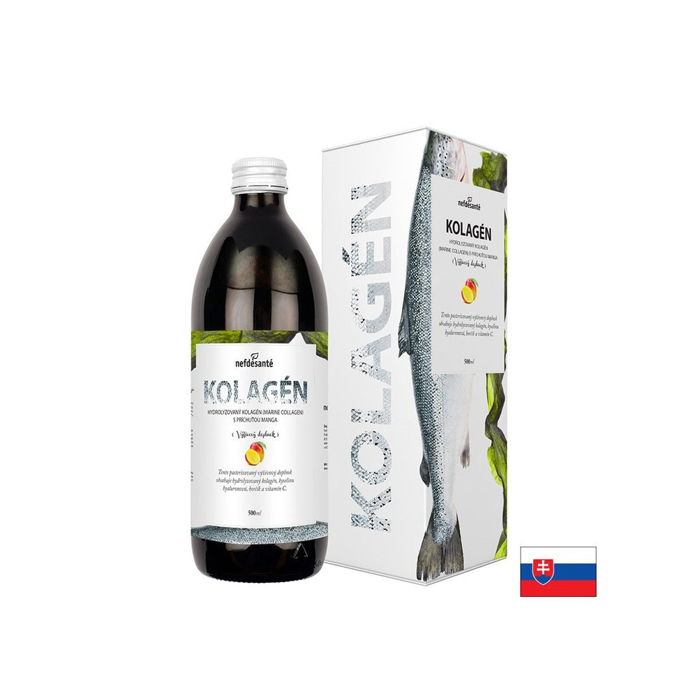Meereskollagen, Hyaluronsäure, Vit. C und Magnesium - Haare, Haut und Nägel, 500 ml, 16 Dosen (Mangogeschmack)