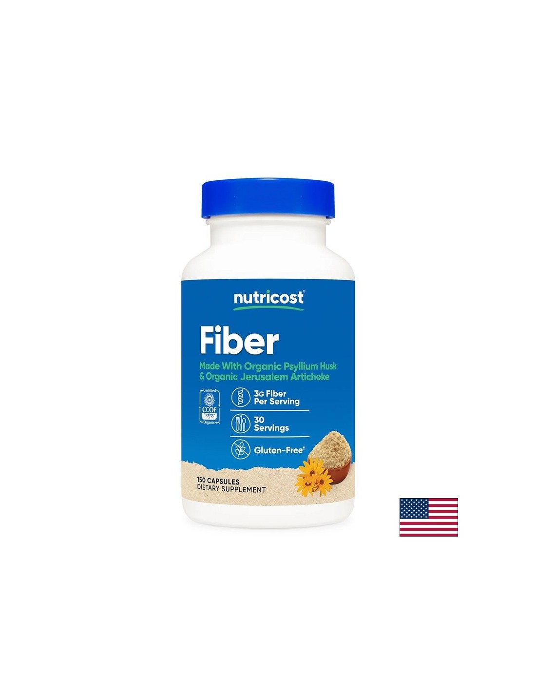 Husk + Jerusalem Artischocken (Erdapfel) - Darmkomfort und Faser für gute Verdauung, 150 Kapseln