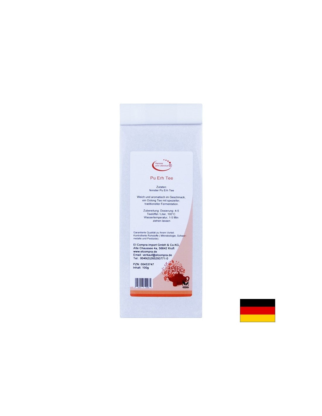 Chinesischer schwarzer Tee Pu-er, Bio, 100 g