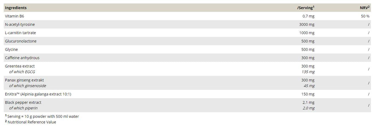Epischer Ansturm | Hardcore Focus Pre -Workout- oder Gaming -Matrix mit Enxtra ™ - 300 Gramm