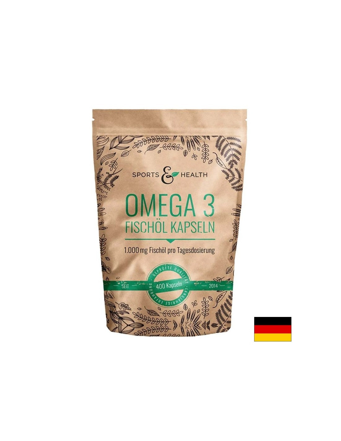 Kognitive und Herzfunktion - Omega -3, 350 mg (EPA 180 mg / DHA 120 mg) x 400 Softgelkapseln