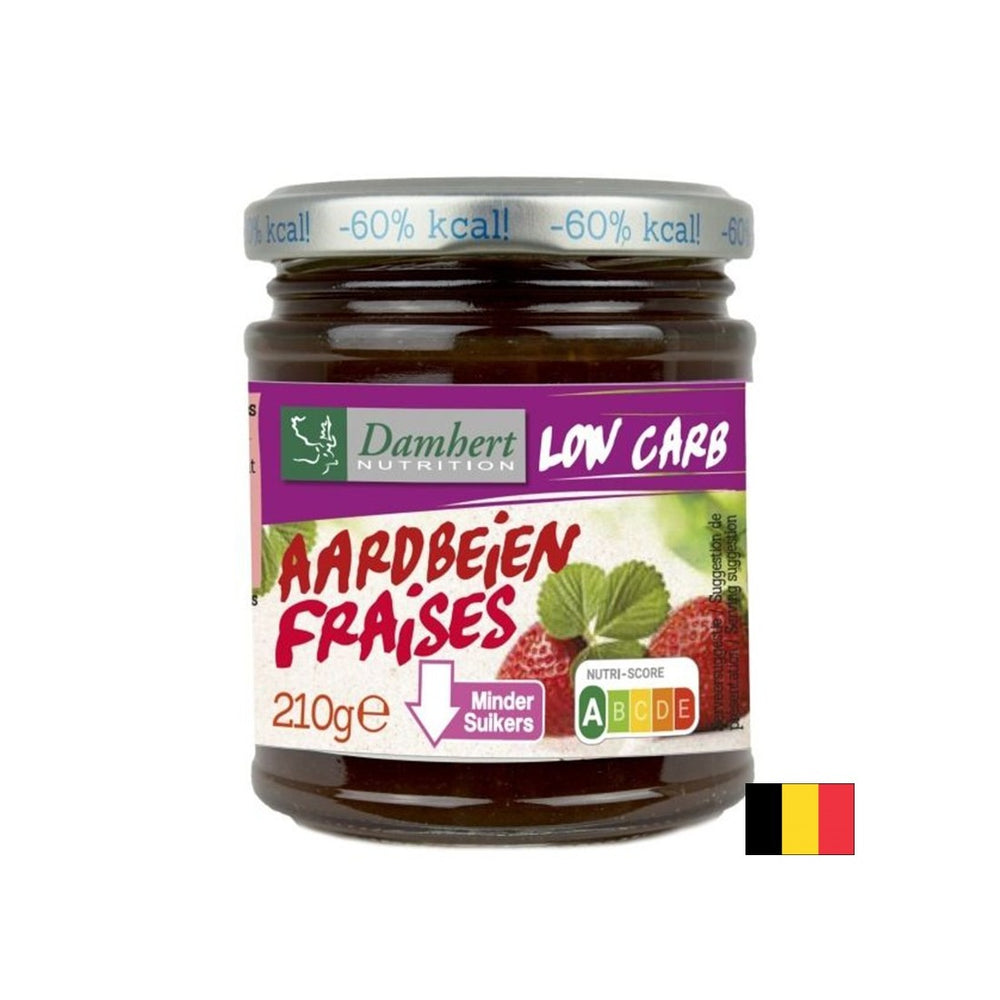 Erdbeermarmelade mit geringem Zucker- und Kohlenhydratgehalt, 210 g