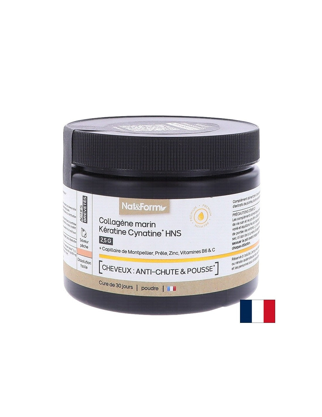 Haar und Haut - hydrolysiertes Meereskollagen + Keratin Hns, 120 g Pulver