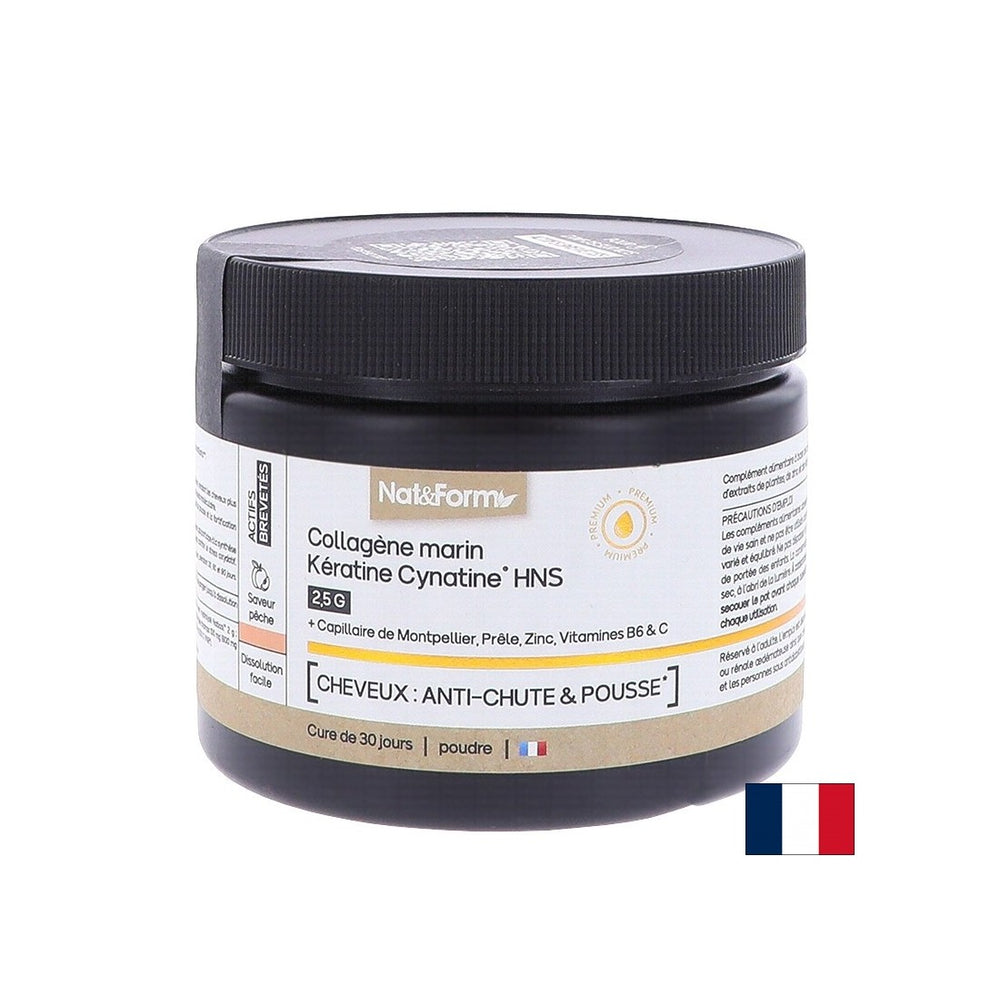 Haar und Haut - hydrolysiertes Meereskollagen + Keratin Hns, 120 g Pulver