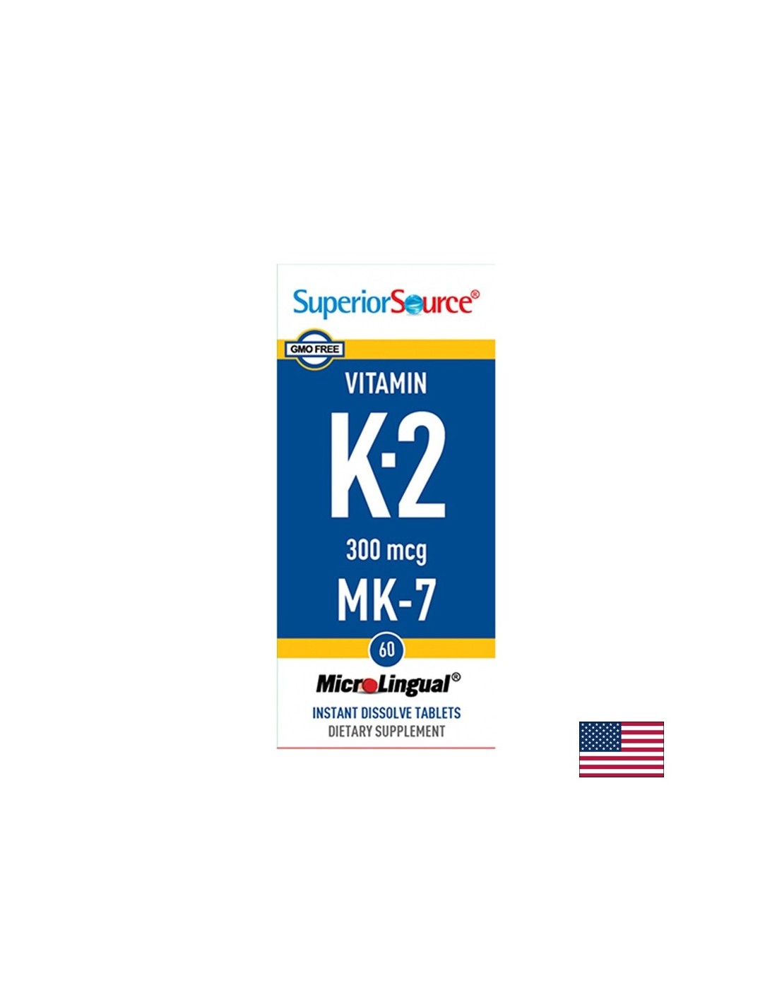 Knochen und Herz -Kreislauf -System - Vitamin K2 (MK -7), 300 µg x 60 sublinguale Tabletten
