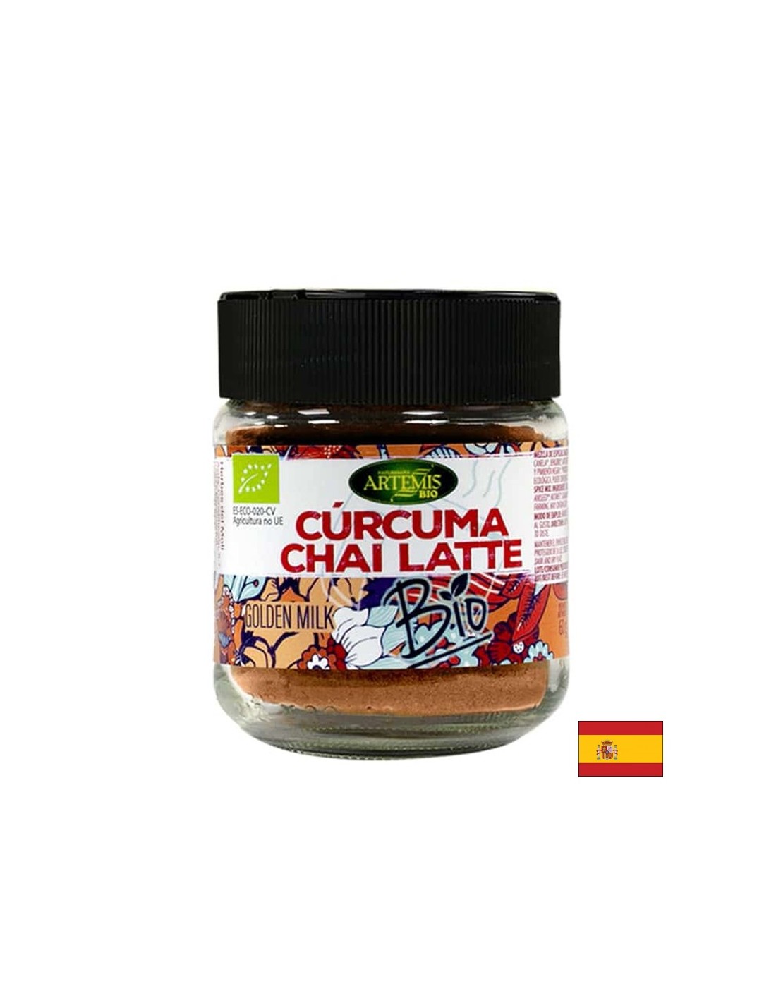 Für das Geschmack von Getränken - Kräutermischung Curcuma Chai Latte - mit Kurkuma, Kardamom und anderen organischen Gewürzen, 60 g, Pulver