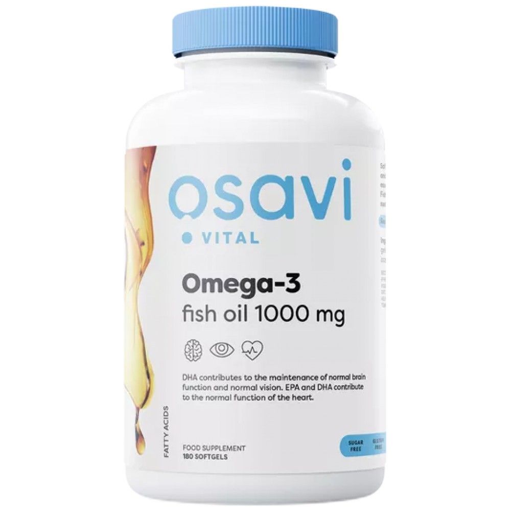 Omega 3 Fischöl 1000 mg | Molekular destilliert - 180 Gelkapseln
