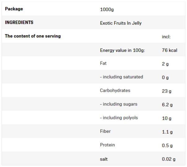 Fruse in Gelee | Exotische Früchte 1000 Gramm