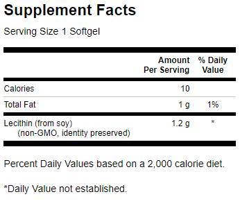 Lecithin Nicht-GMO 1200 mg 180 Gelkapseln