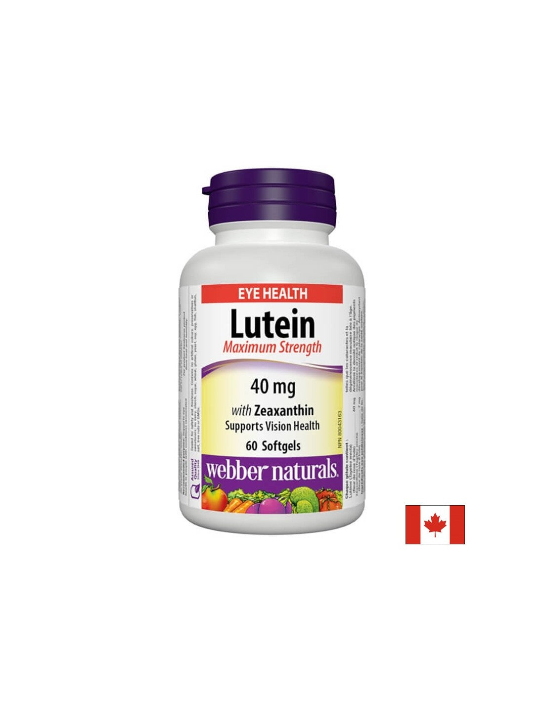 Lutein with Zeaxanthin Extra Strength - Lutein and Zeaxanthin - For Vision Support, 60 Softgels Webber Naturals - Nutra Best Europe
