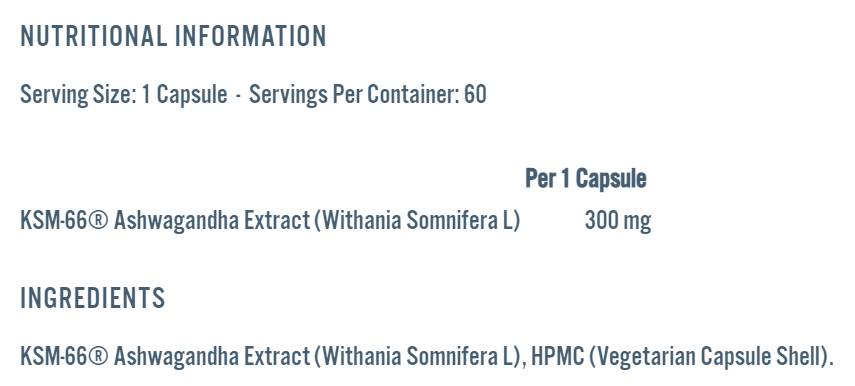 Ashwagandha KSM -66 300 mg - 60 Kapseln