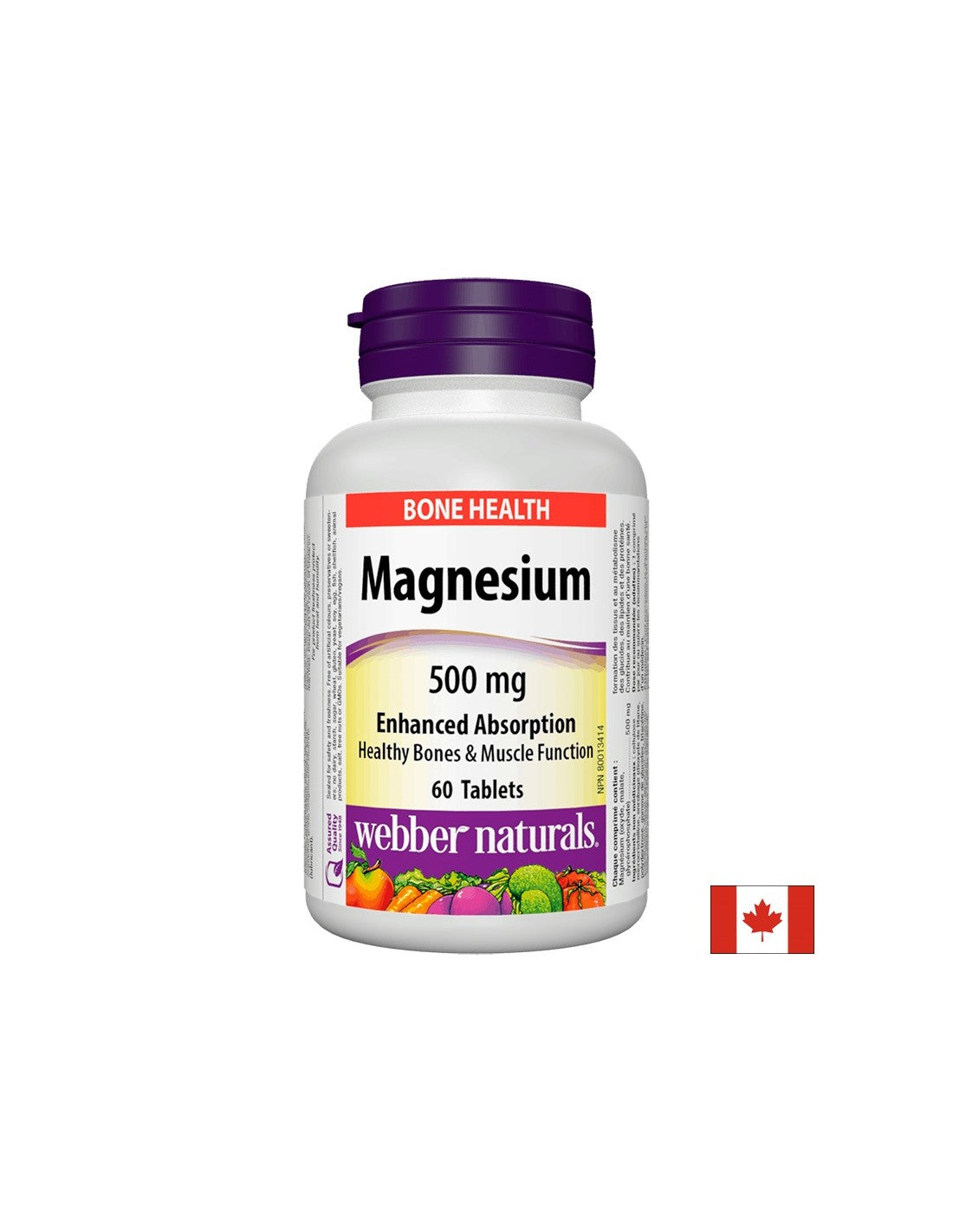 Magnesium 500 mg x 60 Tabletten mit optimaler Absorption <tc>Webber Naturals</tc>