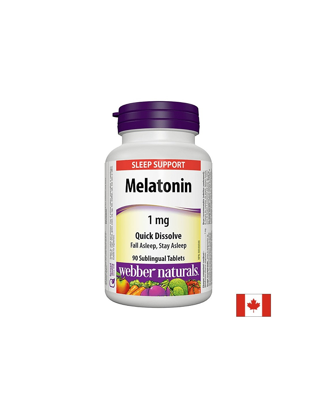 Bei Schlaflosigkeit - Melatonin 1 mg, 90 Sublingualtabletten <tc>Webber Naturals</tc>
