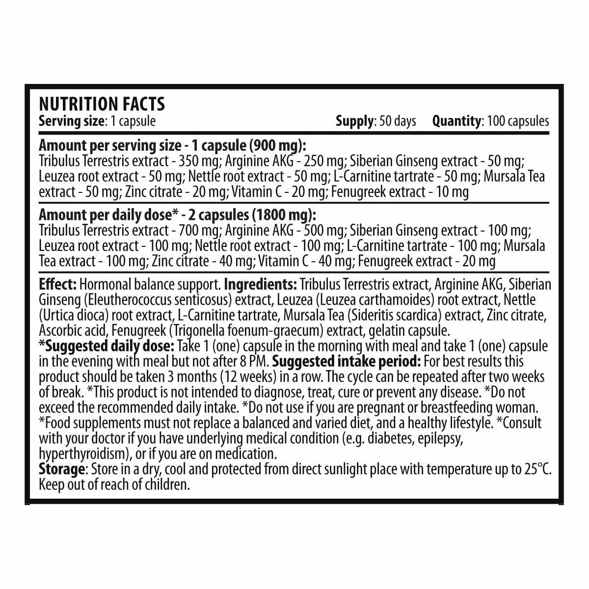 Militär TESTO 900 mg - 100 Kapseln