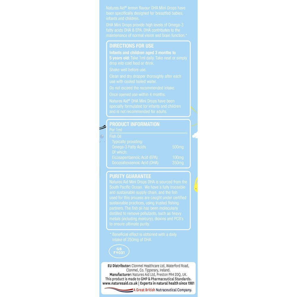 Omega-3-Tropfen für Kinder (Kids Omega-3 Mini Drops) 50 ml NaturesAid