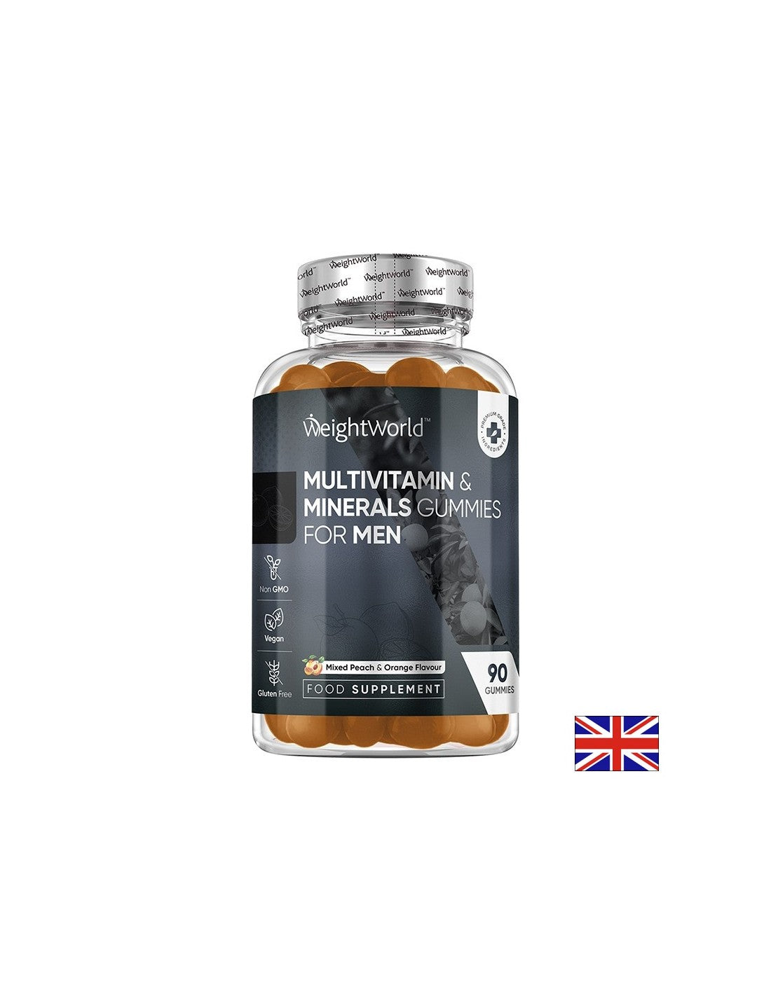 Multivitamine und Mineralien für Männer, 90 Jelly -Tabletten mit Erdbeer- und Himbeergeschmack