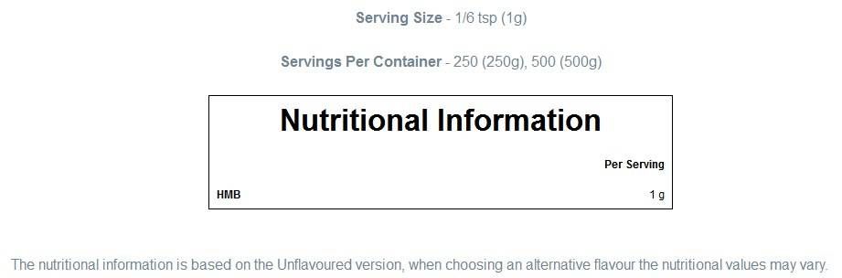 100% HMB Aminosäure - 250 Gramm