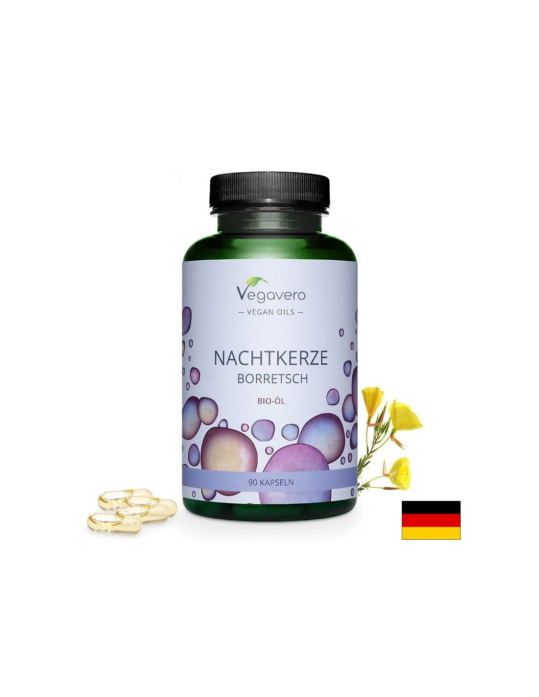 Kaltgepresstes Abendprimrose und Borretschöl, 90 Kapseln