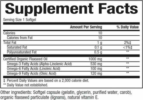 Zertifiziertes Bio -Leinsamenöl - 90 Gelkapseln
