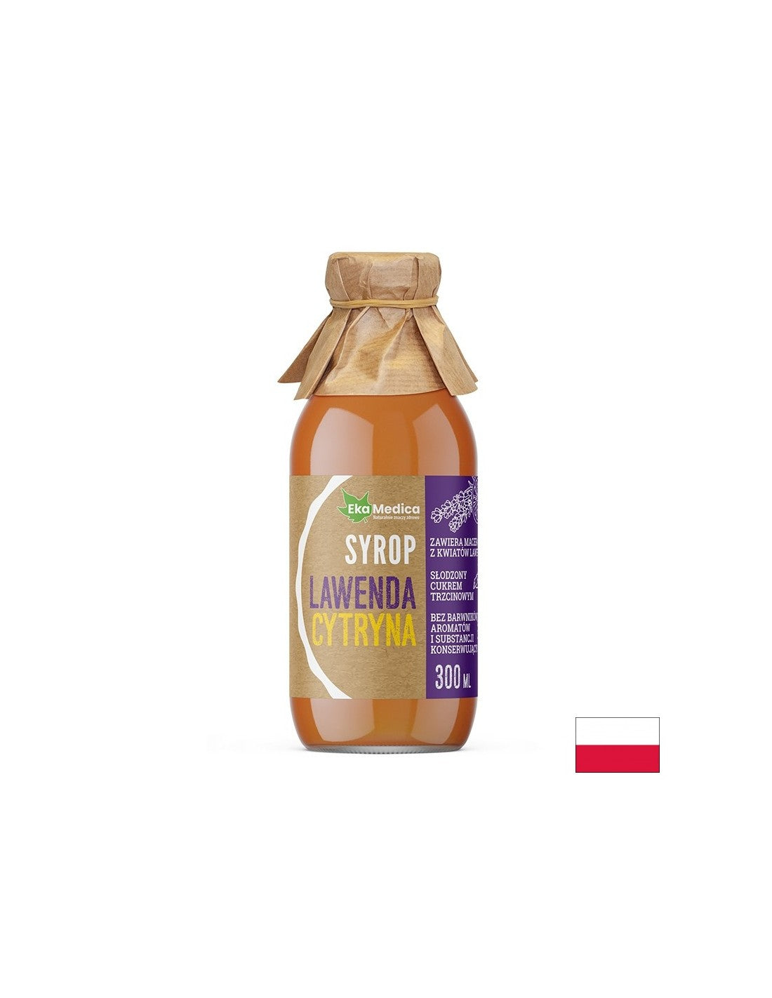 Lavendelsirup mit Acerola und natürlicher Vitamin C - Beruhigung und Neurostabilisierungseffekt, 300 ml, 15 Dosen