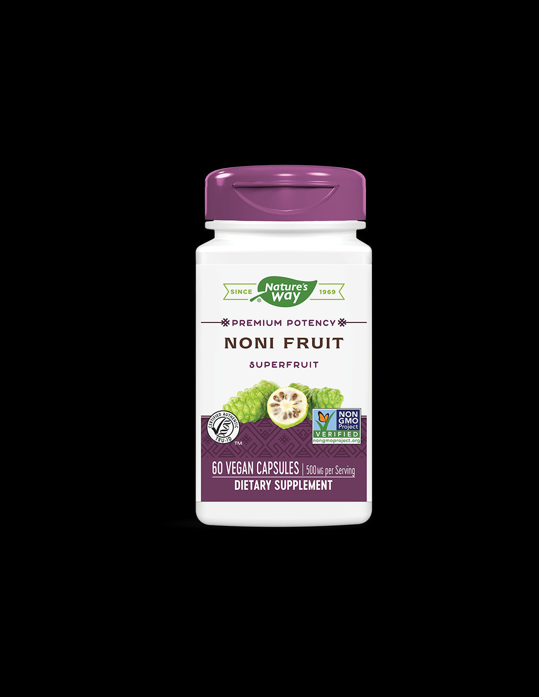 Noni - Premium -Extrakt - Immunität und Energie, 500 mg, 60 Kapseln