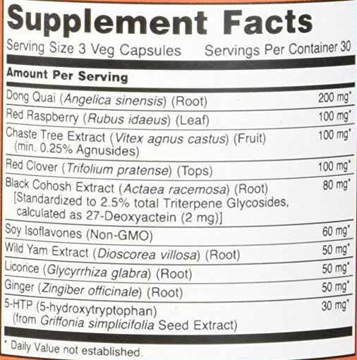 Unterstützung von Wechseljahren / 90 Kappen