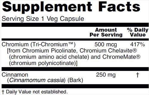 Tri -Chrom 500 MCG + Zimt - 90 Kapseln