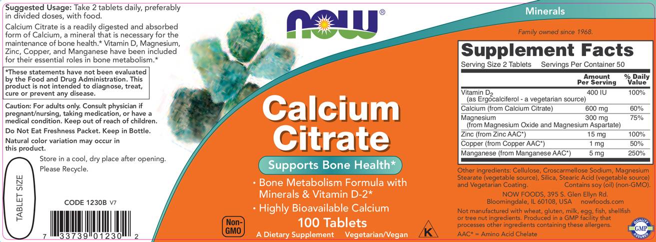 Calciumcitrat mit Mineralien und Vitamin D -2 300 mg - 100 Tabletten