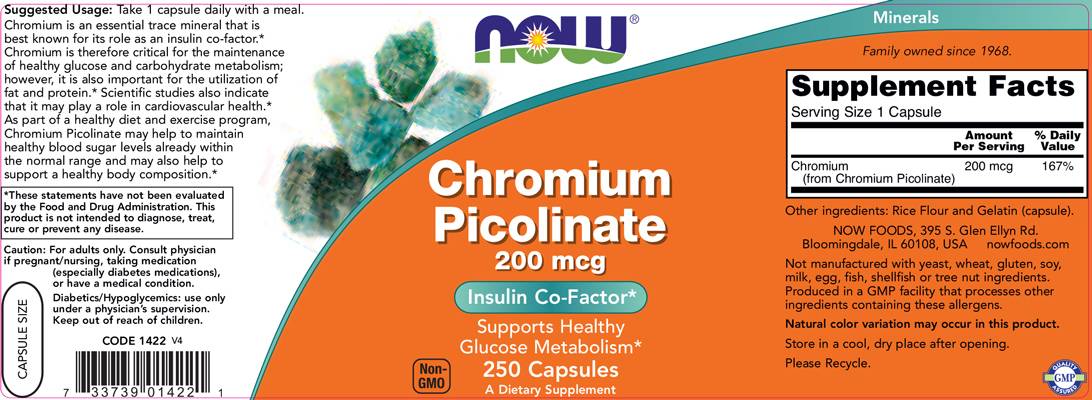 Chrom -Picolinat 200 MCG - 100 Kapseln