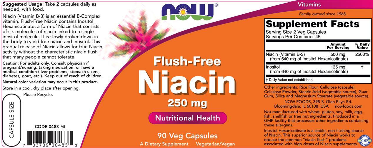 Flush -freie Niacin 250 mg - 90 Kapseln