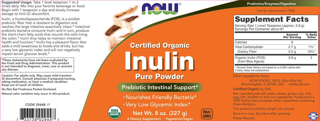 Inulin Powder Pure Fos - 227 Gramm