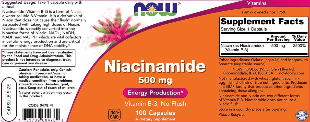 Niacinamid 500 mg - 100 Kapseln