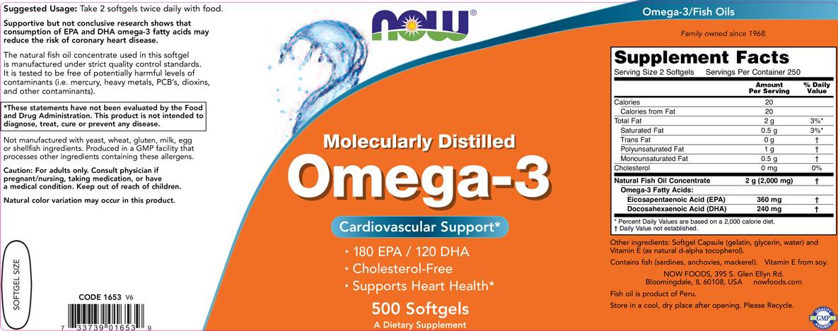 Omega 3 1000 mg / molekular destilliert - 500 Gelkapseln
