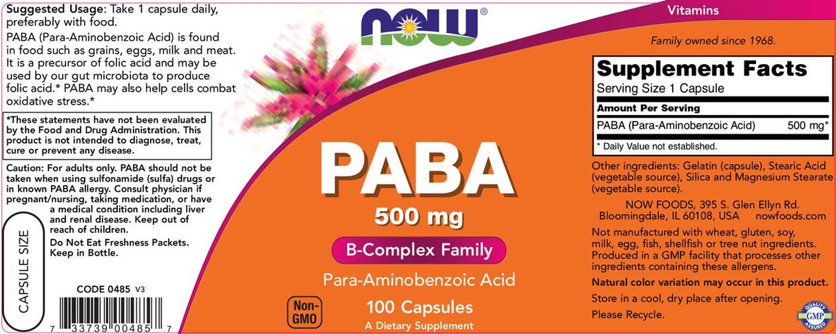 PABA 500 mg - 100 Kapseln