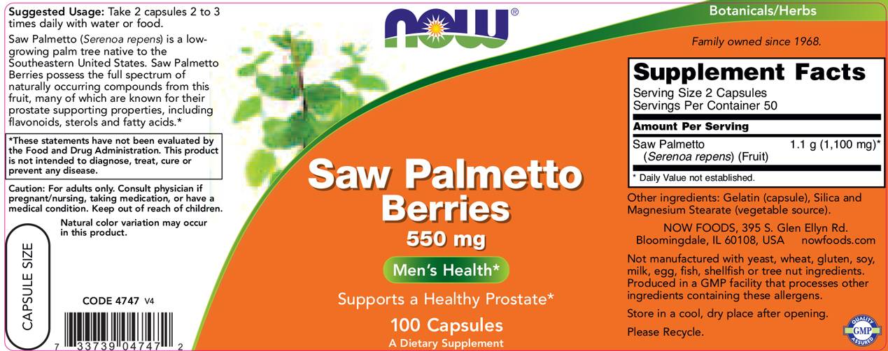 Säge Palmetto -Beeren 550 mg - 250 Kapseln