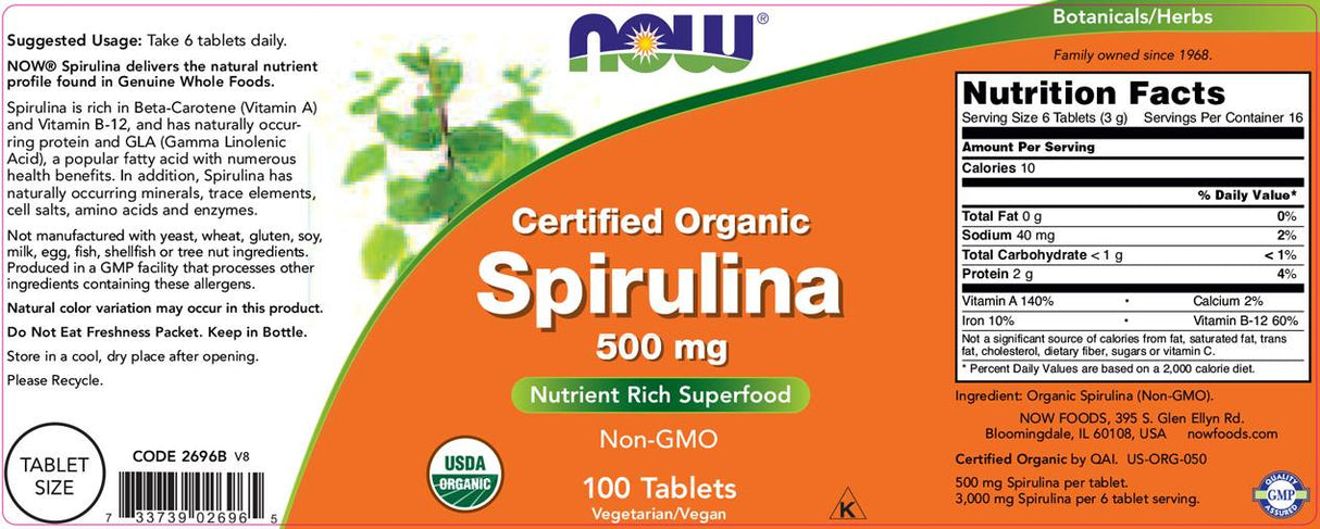 Spirulina 500 mg - 200 Tabletten