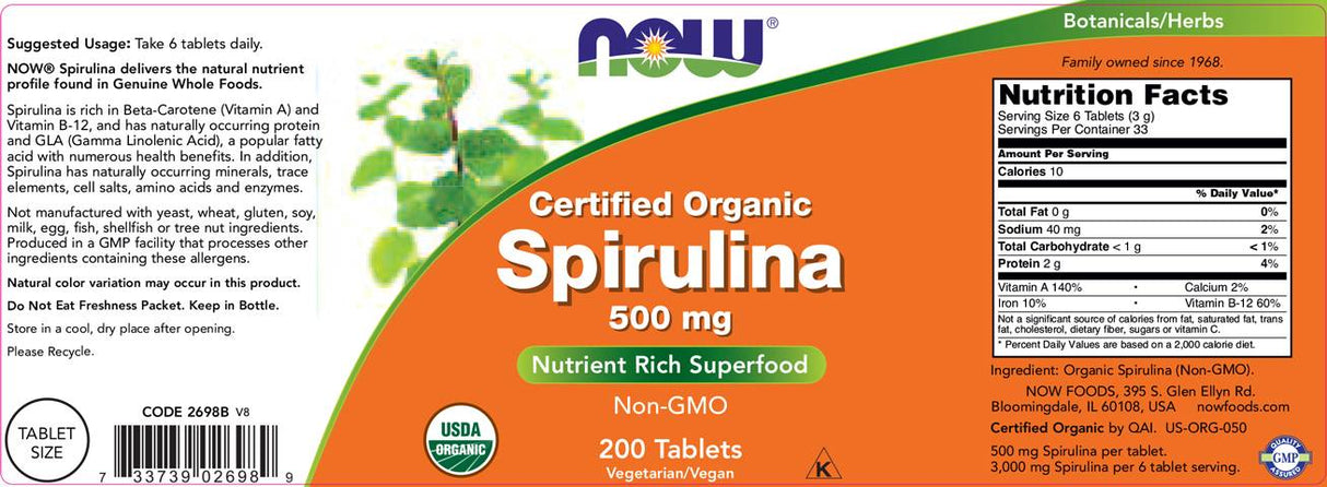 Spirulina 500 mg - 200 Tabletten