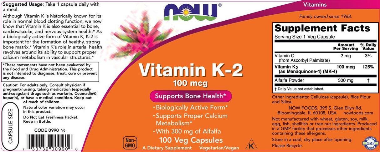 Vitamin K -2 100 MCG - 250 Kapseln