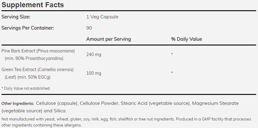 Pine Bark Extract 240 mg - 90 капсули - Feel You