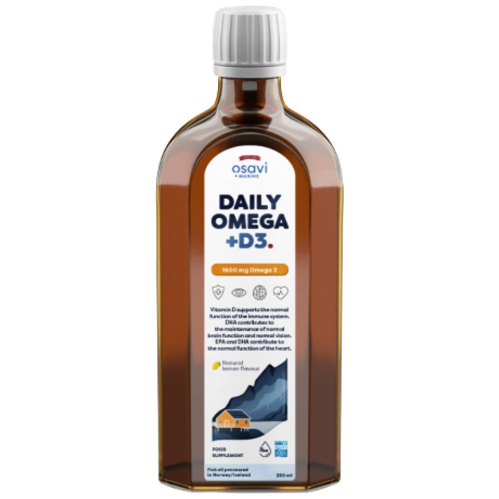 Täglich Omega + D3 Flüssigkeit | Natürliche Zitronengeschmack - 250 ml
