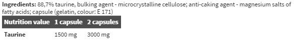Taurin -Mega -Kappen - 120 Kapseln