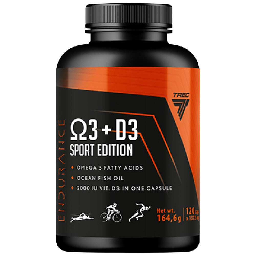 Omega 3 + D3 Ausdauer | Sport Edition 120 Gelkapseln