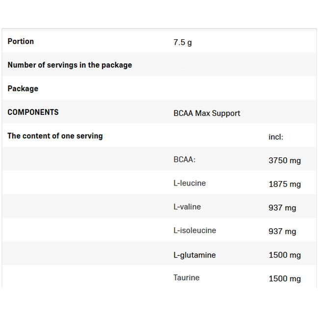 BCAA MAX -Unterstützung - 500 Gramm