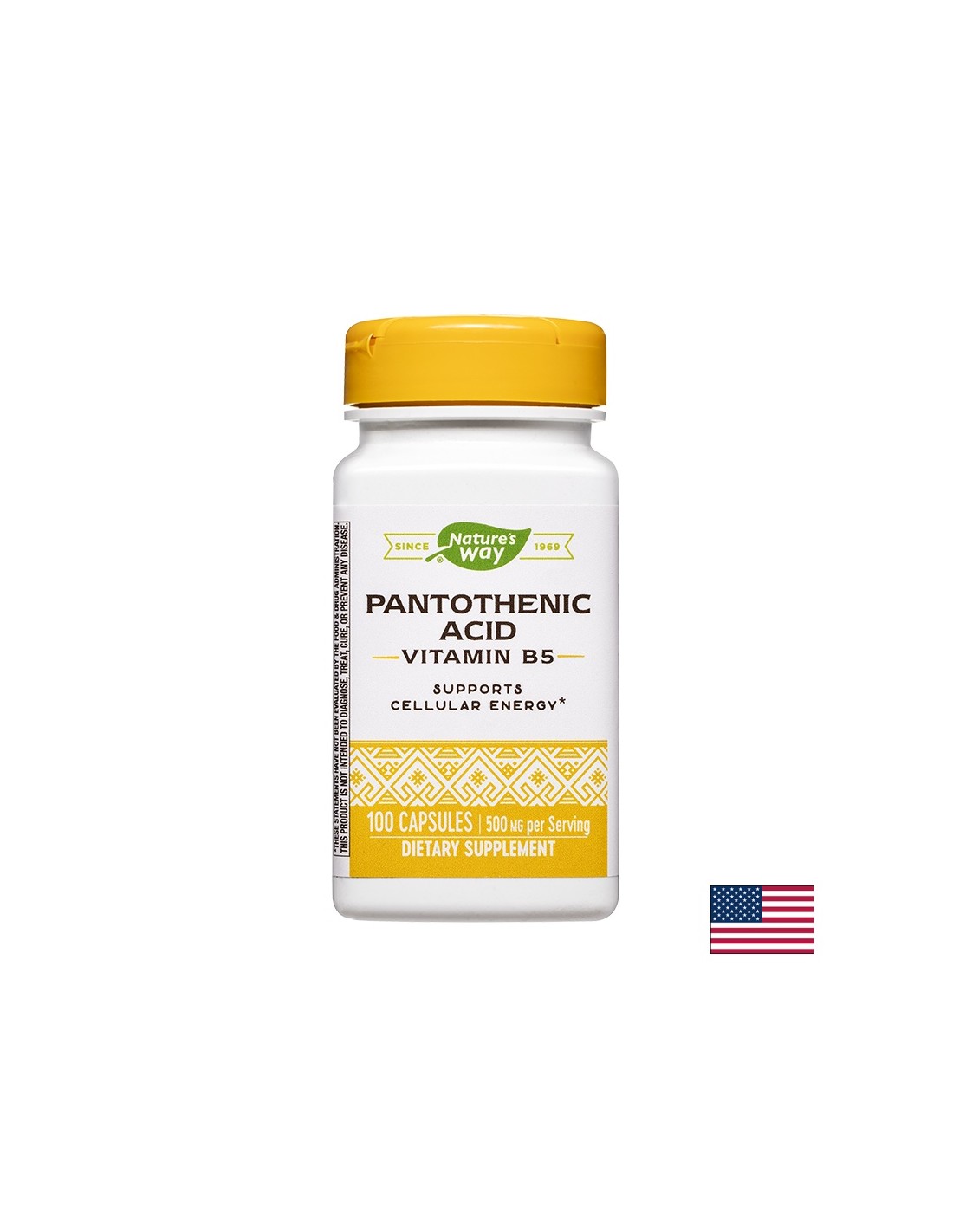 Pantothensäure (Vitamin B5), 100 Kapseln der Natur der Natur