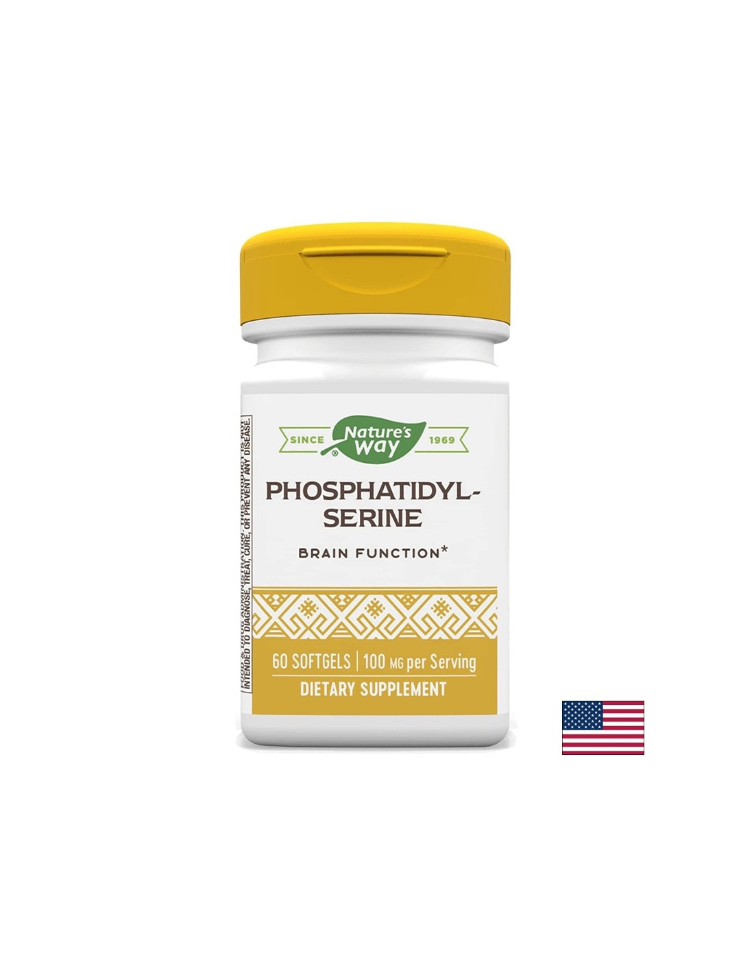 Phosphatidylserin - Phosphatidylserin - für die Gesundheit des Gehirns - 100 mg, 60 Weichgelkapseln Nature der Natur