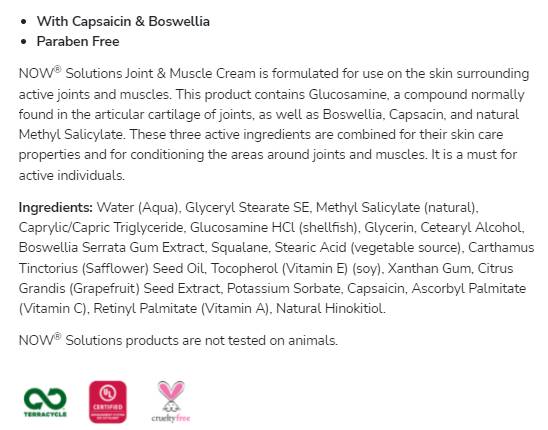 Joint & Muscle Cream | mit Glucosamin, Boswellia und Capsaicin - 118 ml