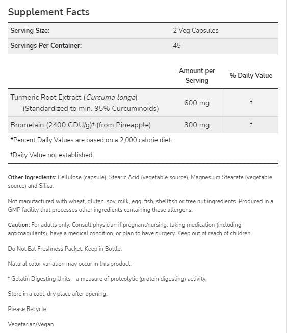 Kurkuma & Bromelain - 90 Kapseln